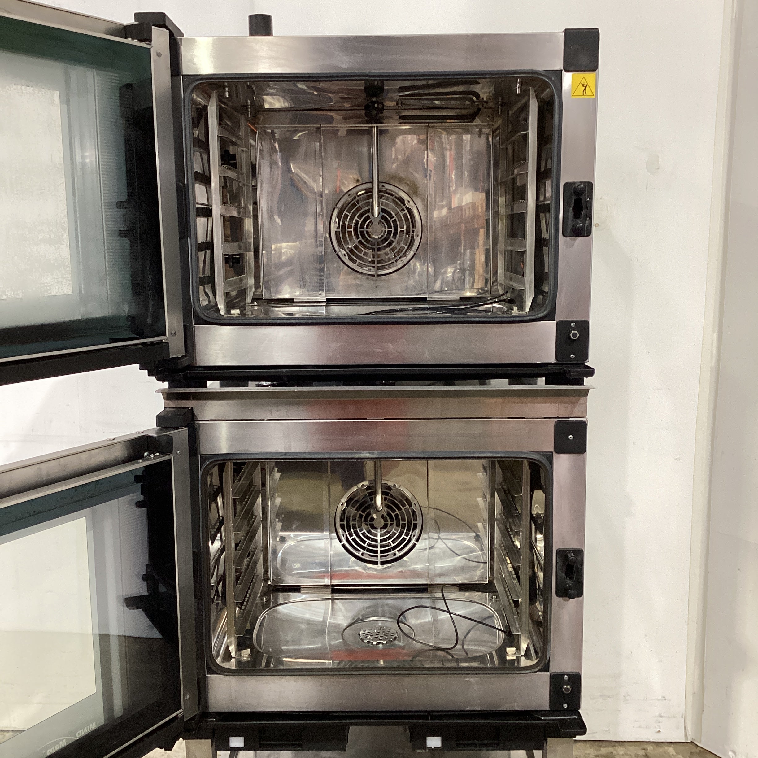 2x Unox Cheftop XEVC-0511-EPRM Combi Ovens + Stand