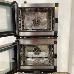 2x Unox Cheftop XEVC-0511-EPRM Combi Ovens + Stand