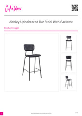 Ainsley Upholstered Bar Stool with Backrest