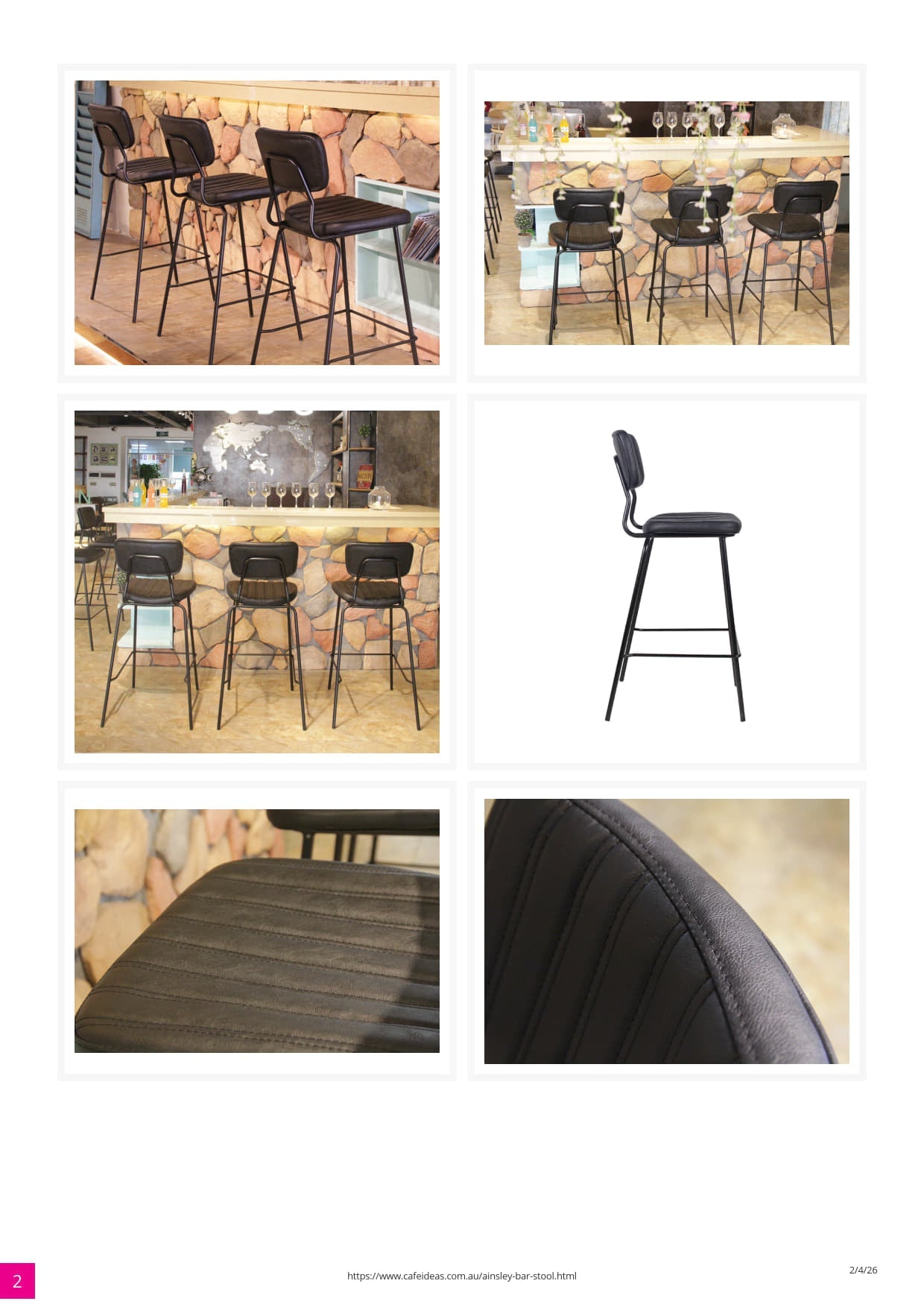 Ainsley Upholstered Bar Stool with Backrest