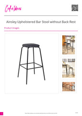 Ainsley Upholstered Bar Stool without Back Rest