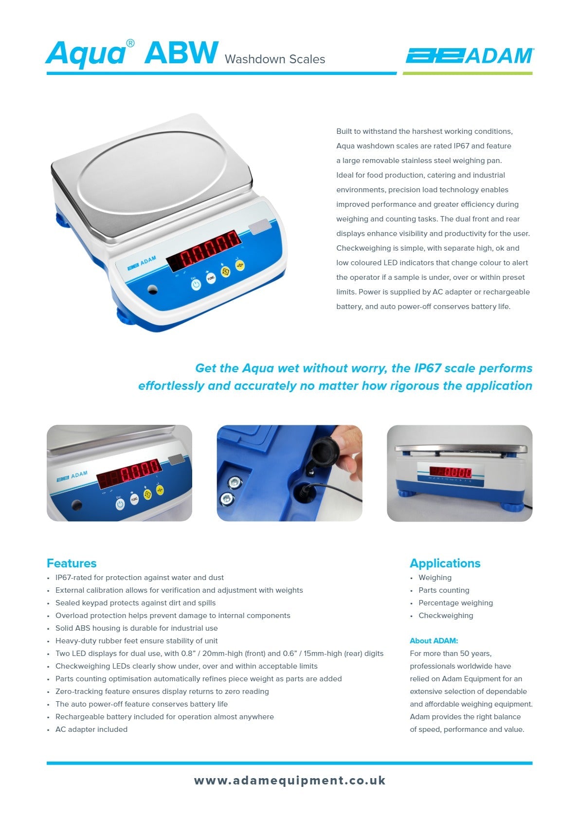 Adam Equipment Aqua ABW 32 - Washdown Scales