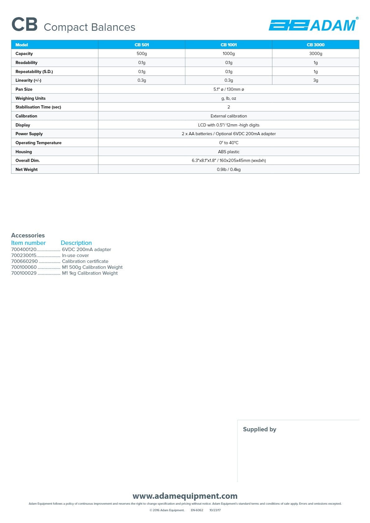 Adam Equipment CB 3000 - Compact Balance