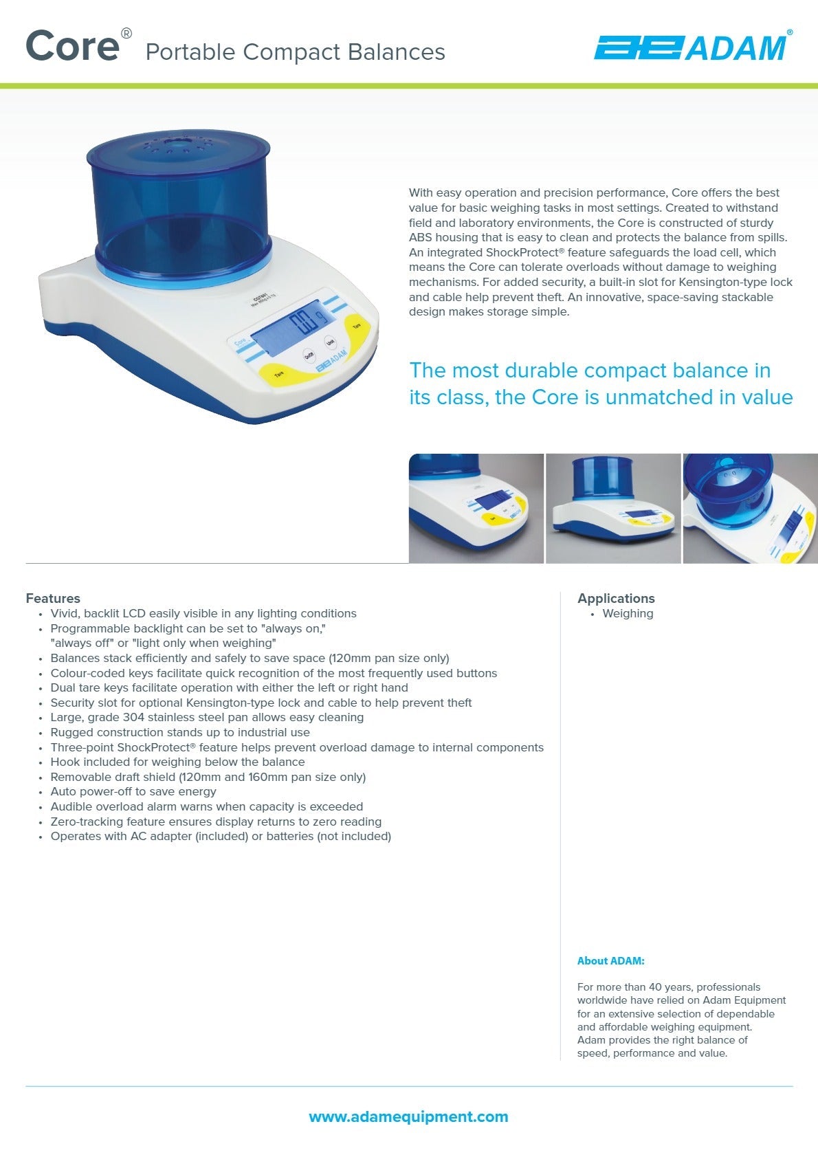 Adam Equipment Core CQT 5000 - Portable Compact Balance