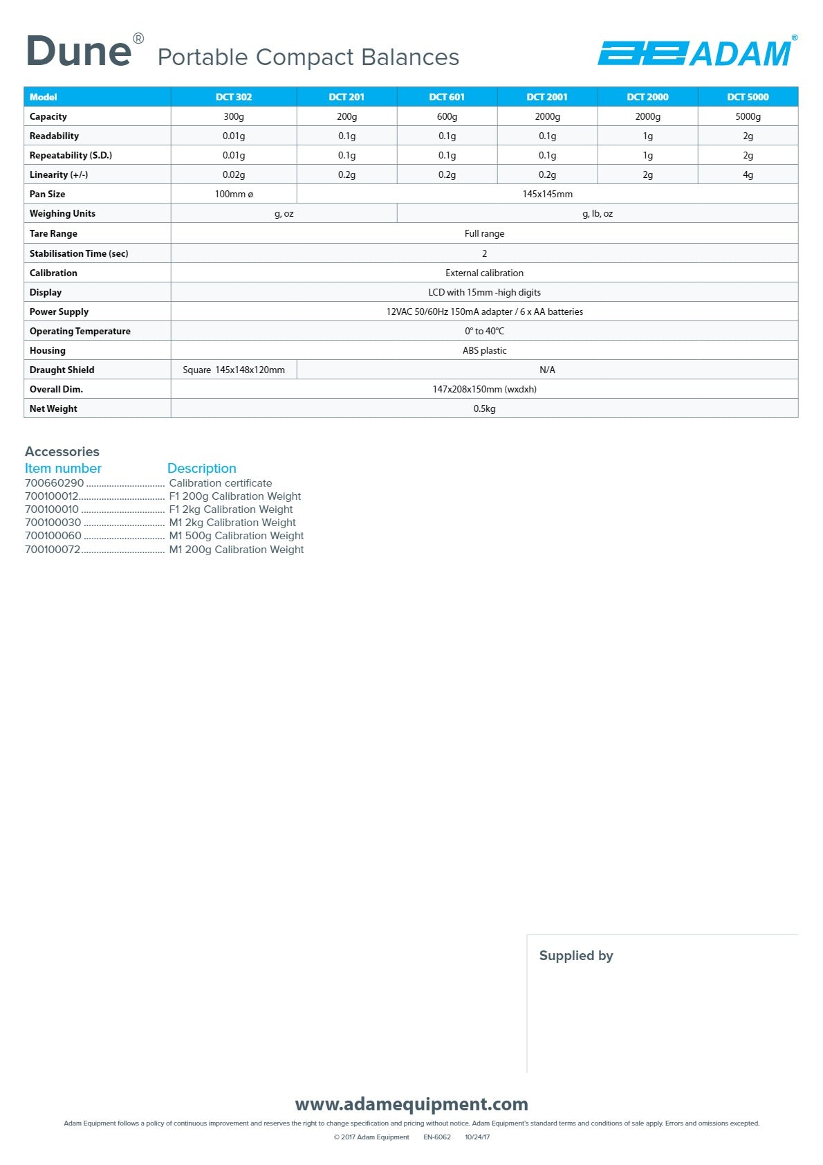 Adam Equipment Dune DCT 2001 - Compact Balance