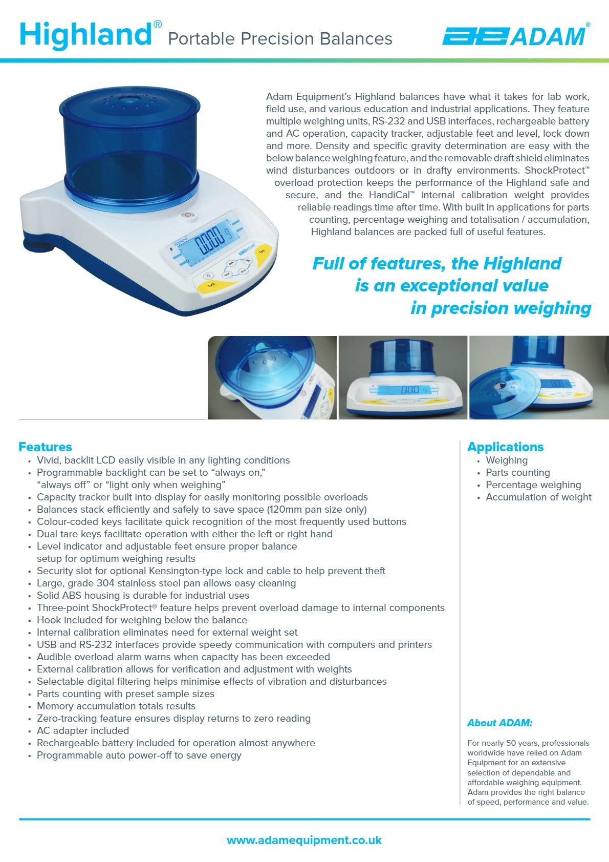 Adam Equipment Highland HCB 6001 - Portable Precision Balance