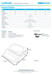 Adam Equipment Latitude LBX 6 - Compact Bench Scale