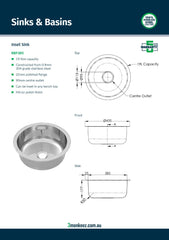 3Monkeez RBF385 - Inset Stainless Steel Sink