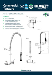 3Monkeez T-3M53430 - Stainless Steel Exposed Wall Mount Pre-Rinse