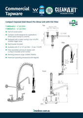 3Monkeez T-3M53449-C - Compact Stainless Steel Exposed Wall Mount Pre-Rinse