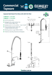 3Monkeez T-3M53449 - Stainless Steel Exposed Wall Mount Pre-Rinse