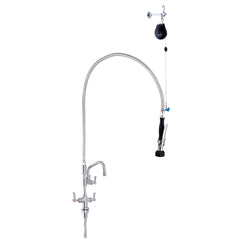 3Monkeez T-3M53506 - Stainless Steel Line Retractor Dual Hob Mount Pre-Rinse