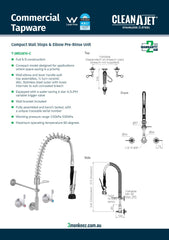 3Monkeez T-3M53810-C - Compact Stainless Steel Wall Stops & Elbow Pre-Rinse