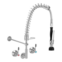 3Monkeez T-3M53810-C - Compact Stainless Steel Wall Stops & Elbow Pre-Rinse