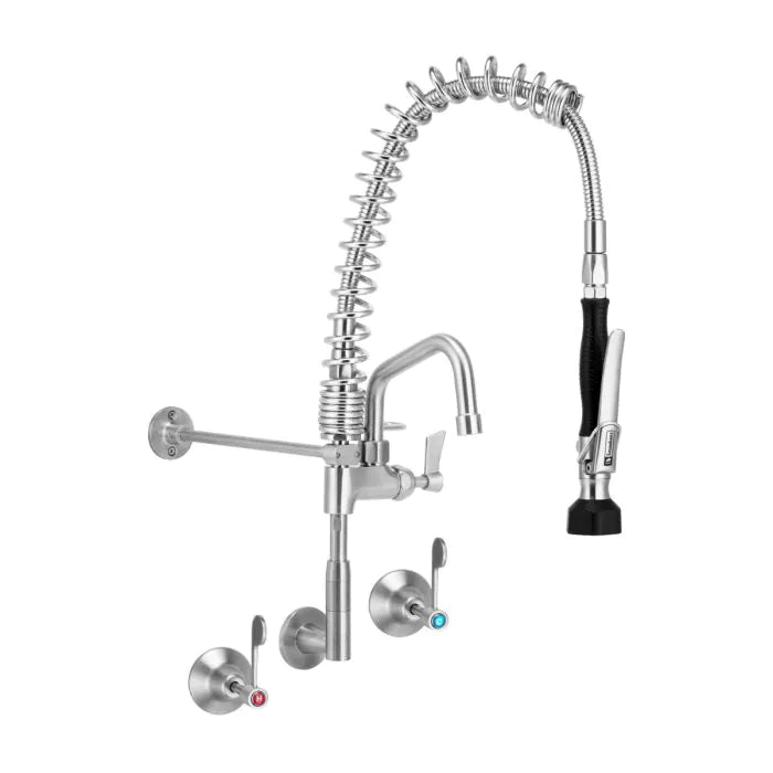 3Monkeez T-3M53816-C - Compact Stainless Steel Wall Stops & Elbow Pre-Rinse