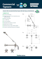 3Monkeez T-3MCSKIT-C08 - Cleaners Sink Concealed Wall Mount Spout with Wall Stops & Bracket