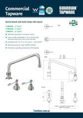 3Monkeez T-3MHS06 - Bench Mount & Basins Stops with 6" Spout