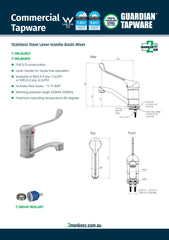 3Monkeez T-3MLB4MIX - Lever Handle Basin Mixer