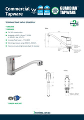3Monkeez T-3MS4MIX - Stainless Steel Sink Mixer