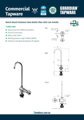 3Monkeez T-3MSS-HBFC - Bench Mount Cam Action Bottle Filler