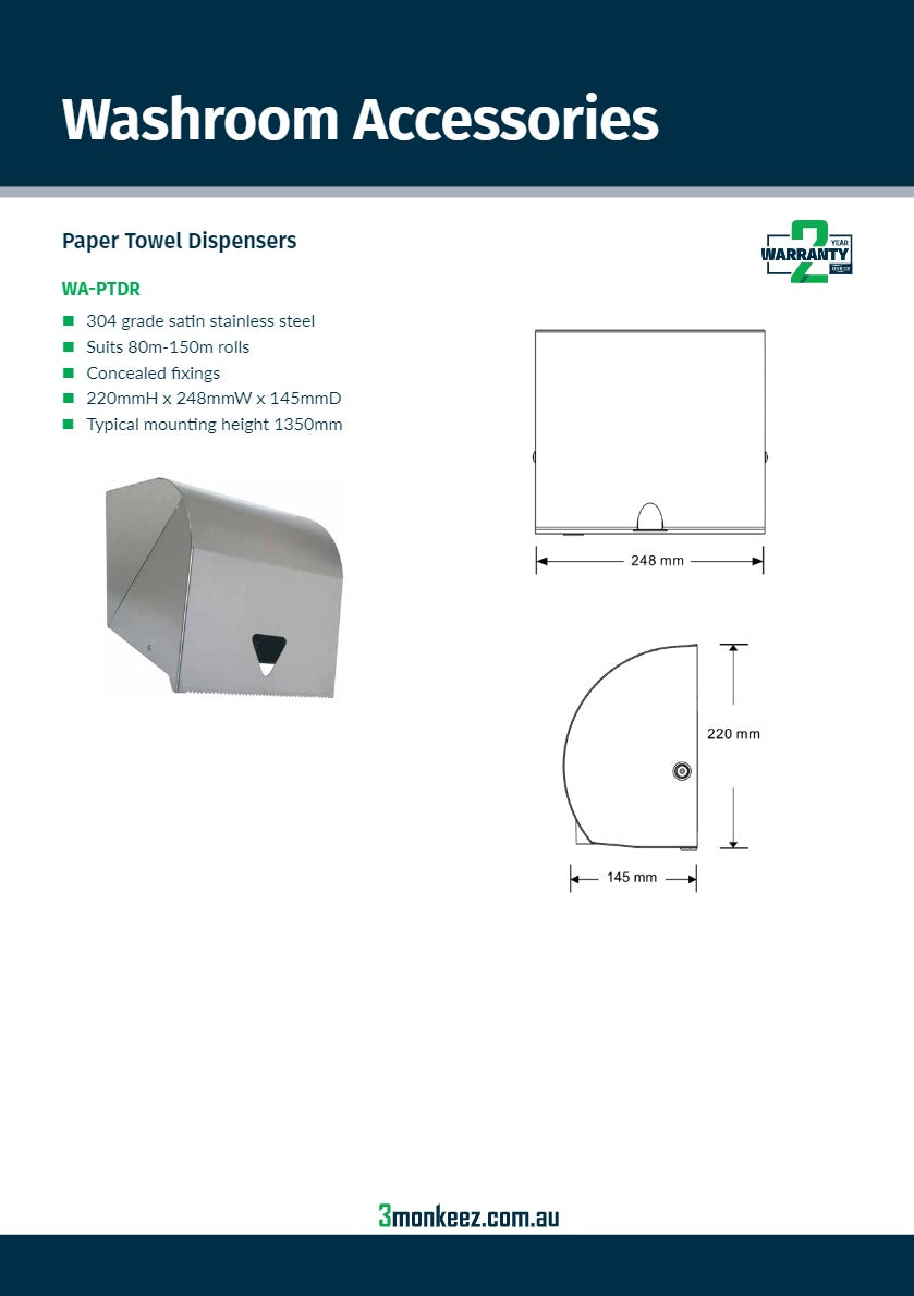 3Monkeez WA-PTDR - Paper Towel Dispenser