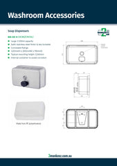 3Monkeez WA-SD-H - Stainless Steel Soap Dispenser